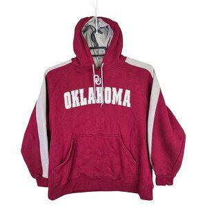 Mens Team Edition Oklahoma OU Red Pullover Hoodie Sweatshirt Cotton Blend XL